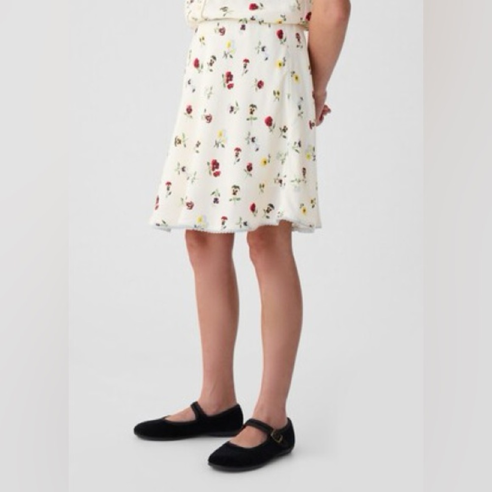 DOEN GAP Cream Floral A-Line Girls' Skirt